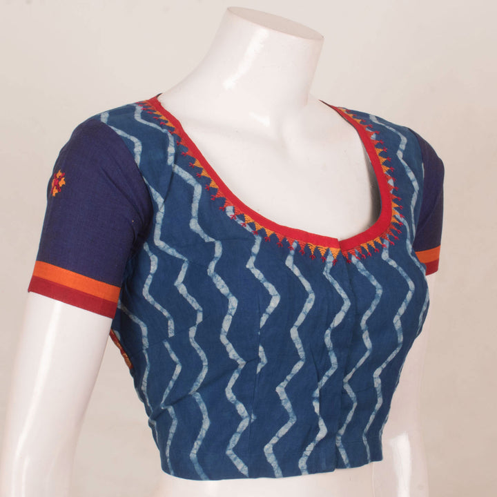 Hand Embroidered Dabu Printed Cotton Blouse 10057850