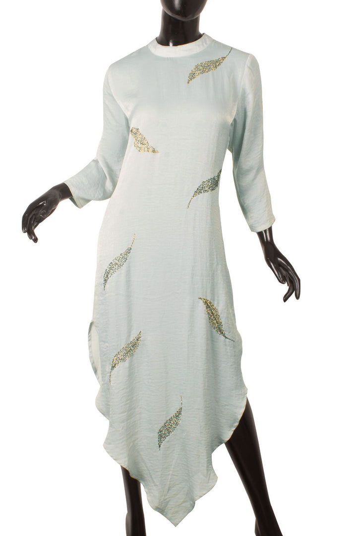 Sequin Work Symmetrical Silk Dress 10058301