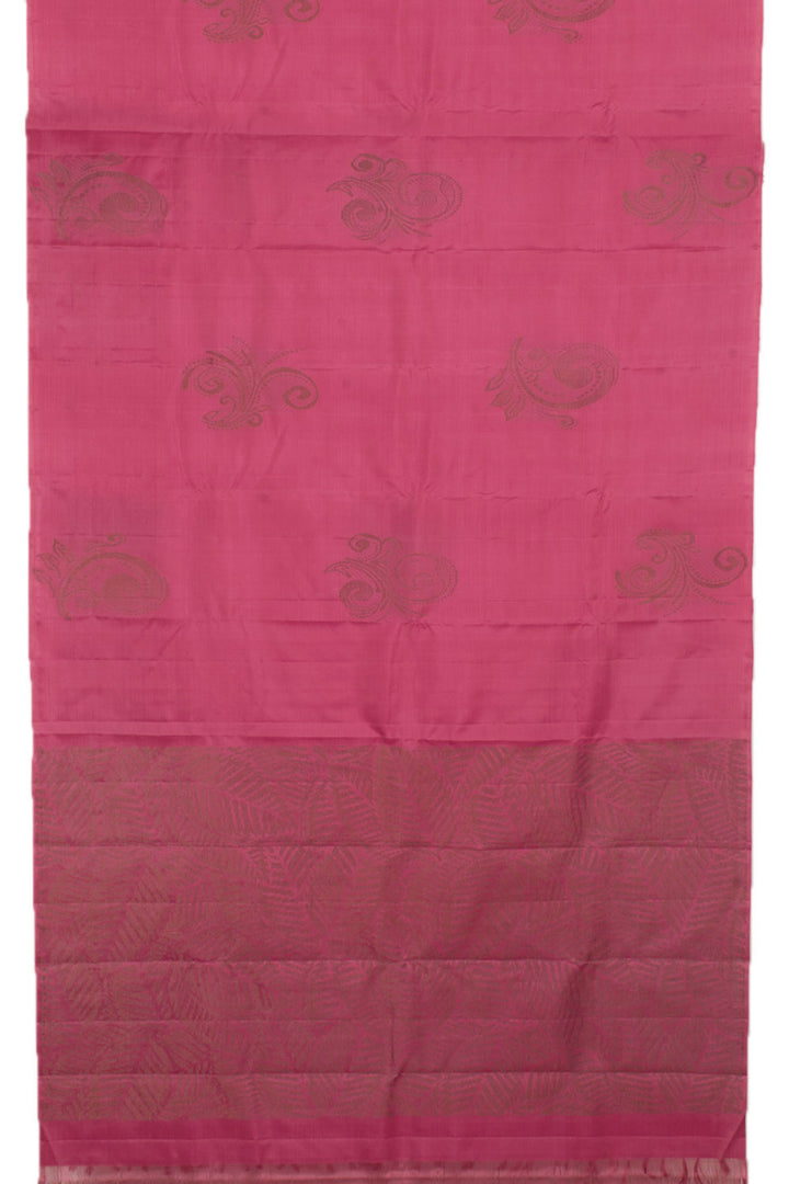 Handloom Borderless Pure Zari Threadwork Kanjivaram Silk Saree 10058349