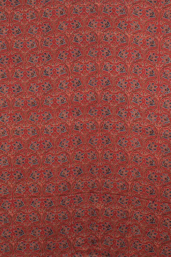 Ajrakh Printed 2-Piece Modal Silk Salwar Suit Material 10058982