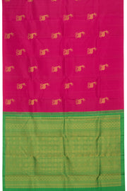 Magenta Pure Zari Borderless Kanjivaram Silk Saree 10059193