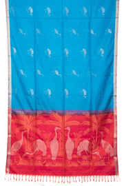 Dodger Blue Kanjivaram Soft Silk Saree 10059876
