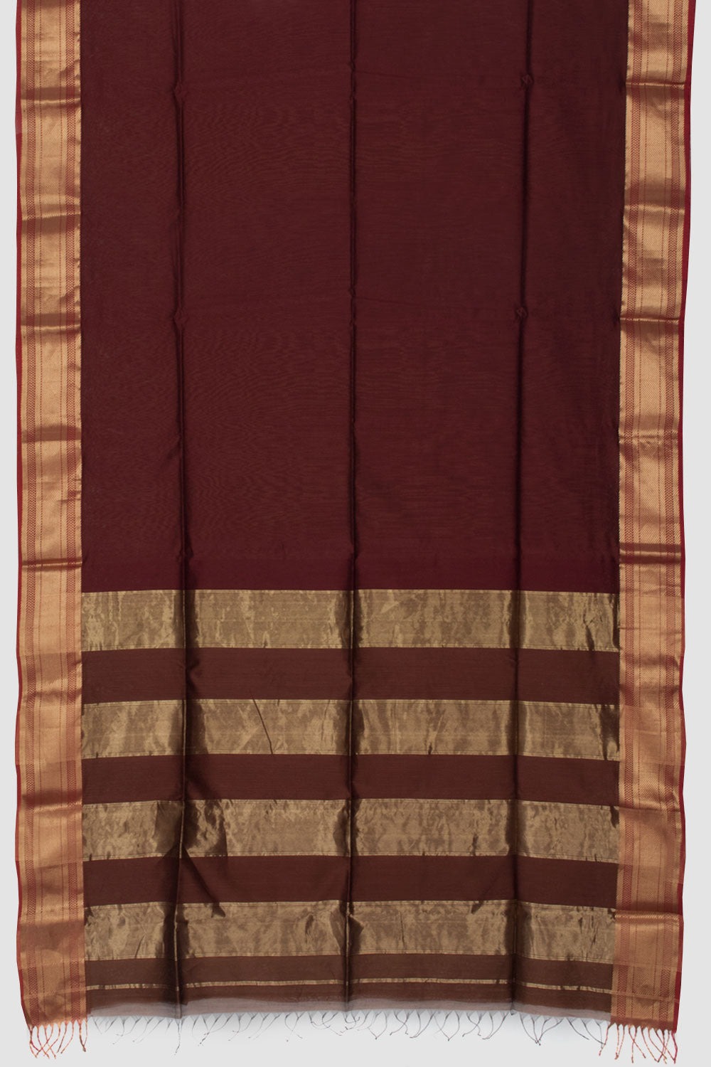 Maroon Handloom Maheshwari Silk Cotton Saree 10060487