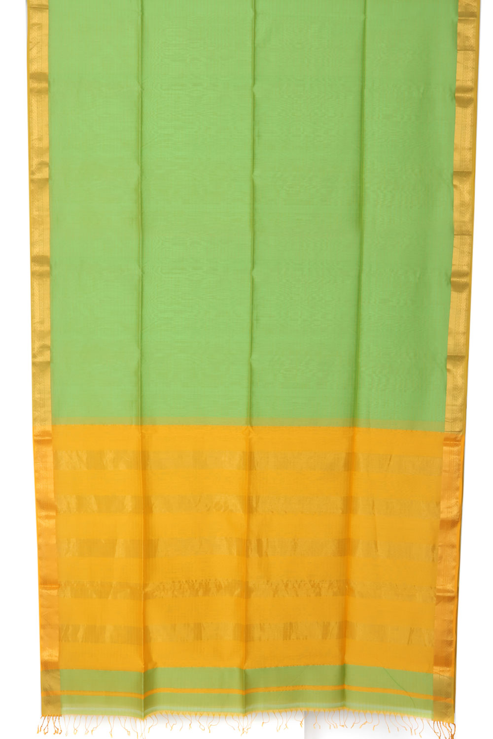 Lime Green Handloom Maheshwari Silk Cotton Saree 10060470