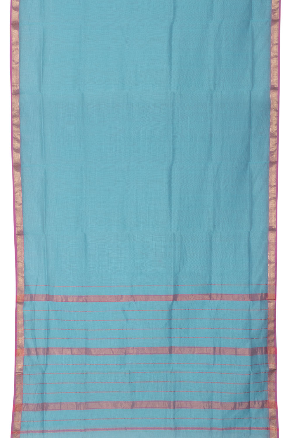 Sky Blue Handloom Maheshwari Silk Cotton Saree 10060478