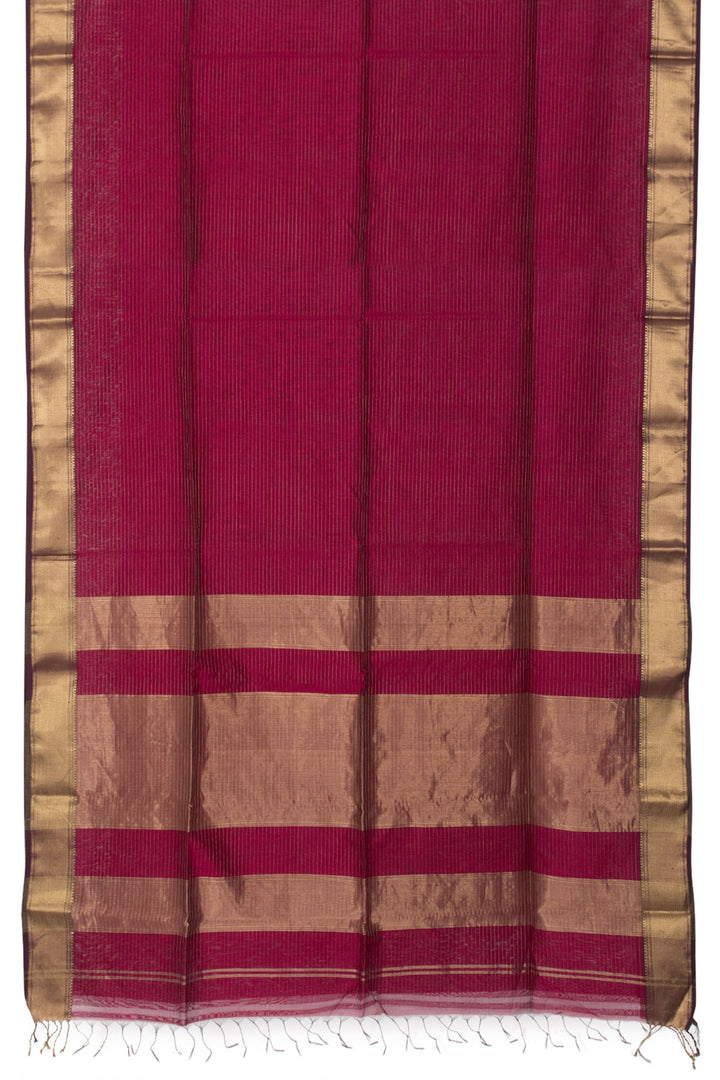 Magenta Handloom Maheshwari Silk Cotton Saree 10060483