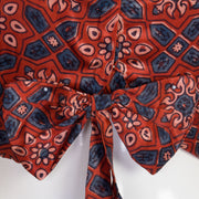 Red Ajrakh Printed Mashru Silk Blouse 10061030