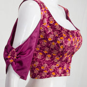 Magenta Ajrakh Printed Mashru Blouse 10061057
