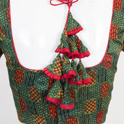 Green Ajrakh Printed Modal Silk Blouse 10061058