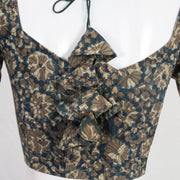 Blue Ajrakh Printed Cotton Blouse 10061198