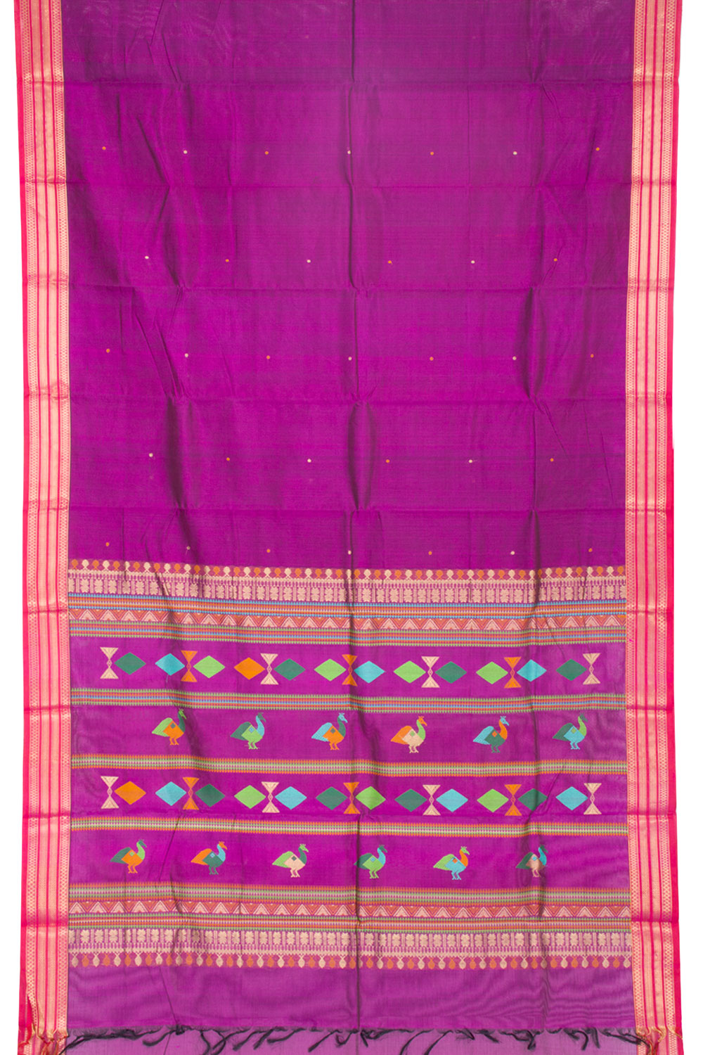 Magenta Handloom Kanchi Silk Cotton Saree 10061320