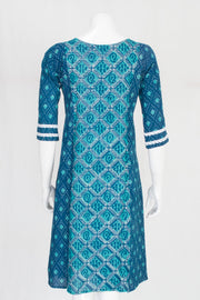 Blue Handcrafted Dabu Printed Cotton Kurta 10061606