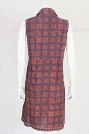 Brown Handcrafted Dabu Printed Cotton Kurta 10061658