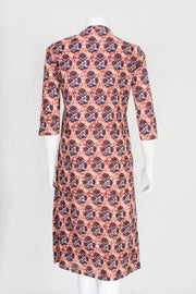 Pink Hand Block Printed  A Line Kurta Cotton 10061669