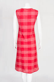 Red Hand Embroidered Cotton Dress 10061690