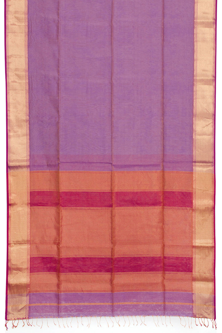 Purple Handloom Maheshwari Silk Cotton Saree 10062237
