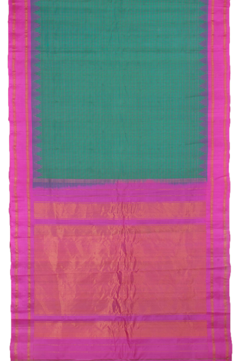 Handloom Gadwal Kuttu Silk Cotton Saree 10058328