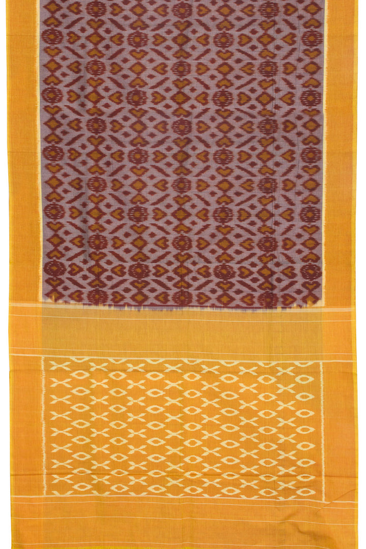 Brown Handloom Pochampally Ikat Cotton Saree 10060523