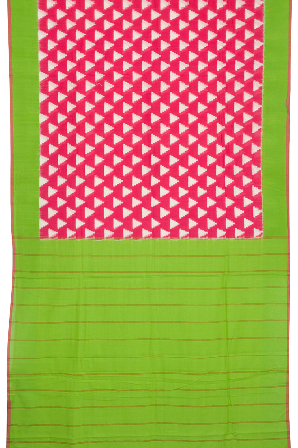 Pink Handloom Pochampally Double Ikat Cotton Saree 10060530