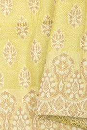 Lemon Yellow Banarasi Cotton Salwar Suit Material 10061160