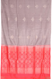 Metal Grey Borderless Kanjivaram Soft Silk Saree 10059800