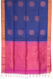 Steel Blue Kanjivaram Soft Silk Saree 10059809