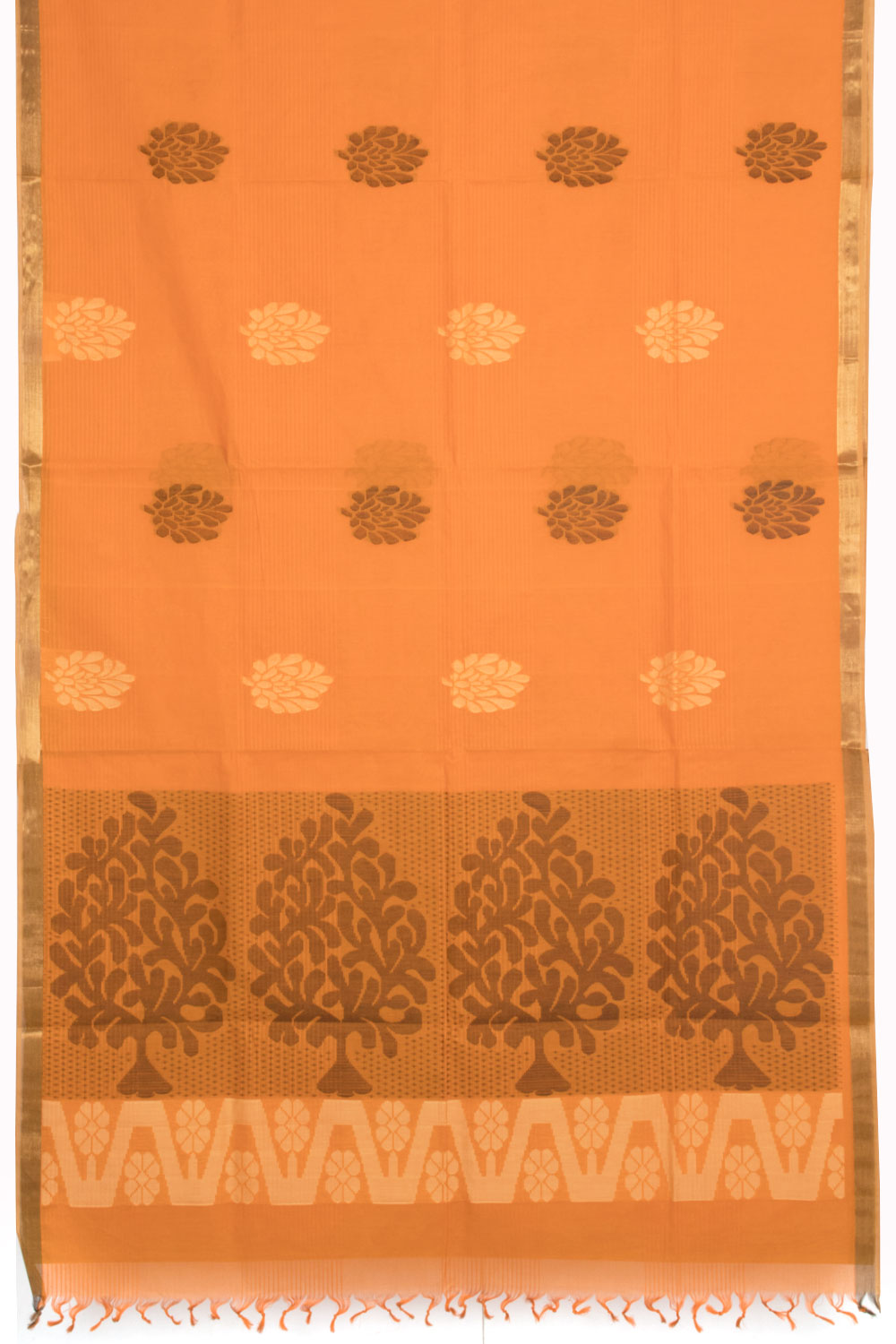 Pumpkin Orange Handloom Kovai Cotton Saree 10059941