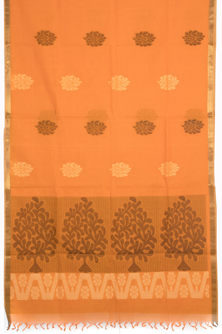 Pumpkin Orange Handloom Kovai Cotton Saree 10059941