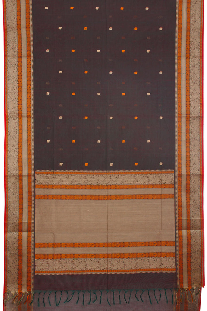 Brownish Green Handloom Kanchi Cotton Saree 10059968