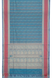 Bondi Blue Handwoven Kanchi Cotton Saree 10059973