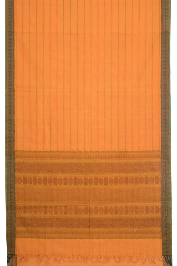 Chrome Yellow Handwoven Kanchi Cotton Saree 10059978