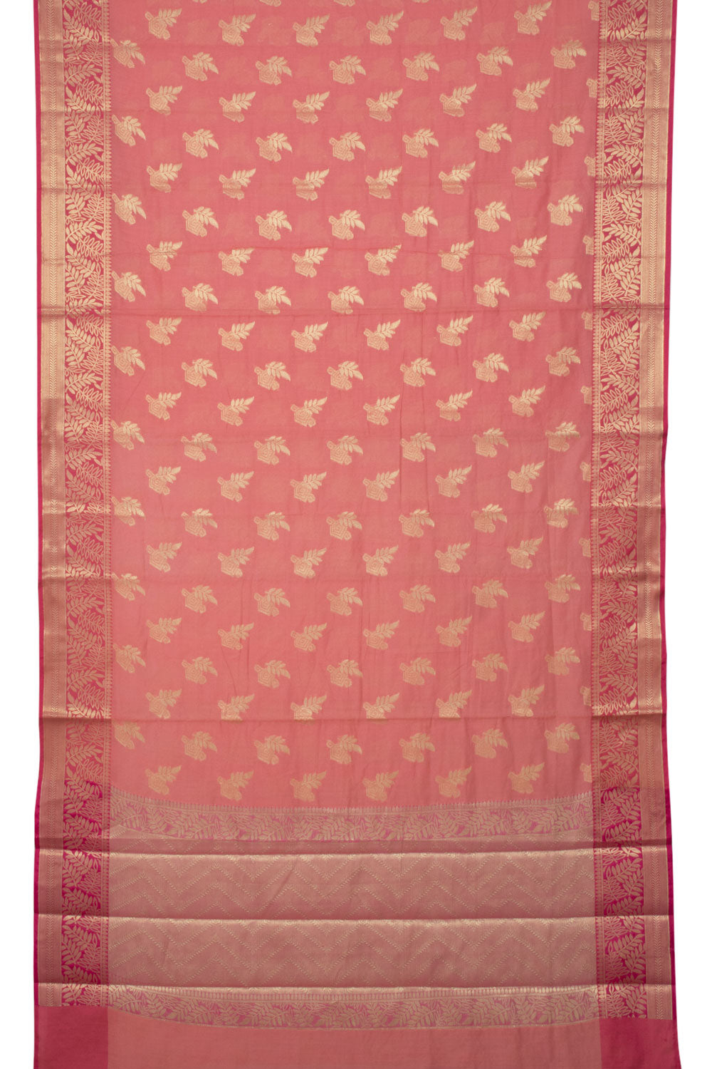 Peach Handloom Banarasi Cotton Saree 10061113