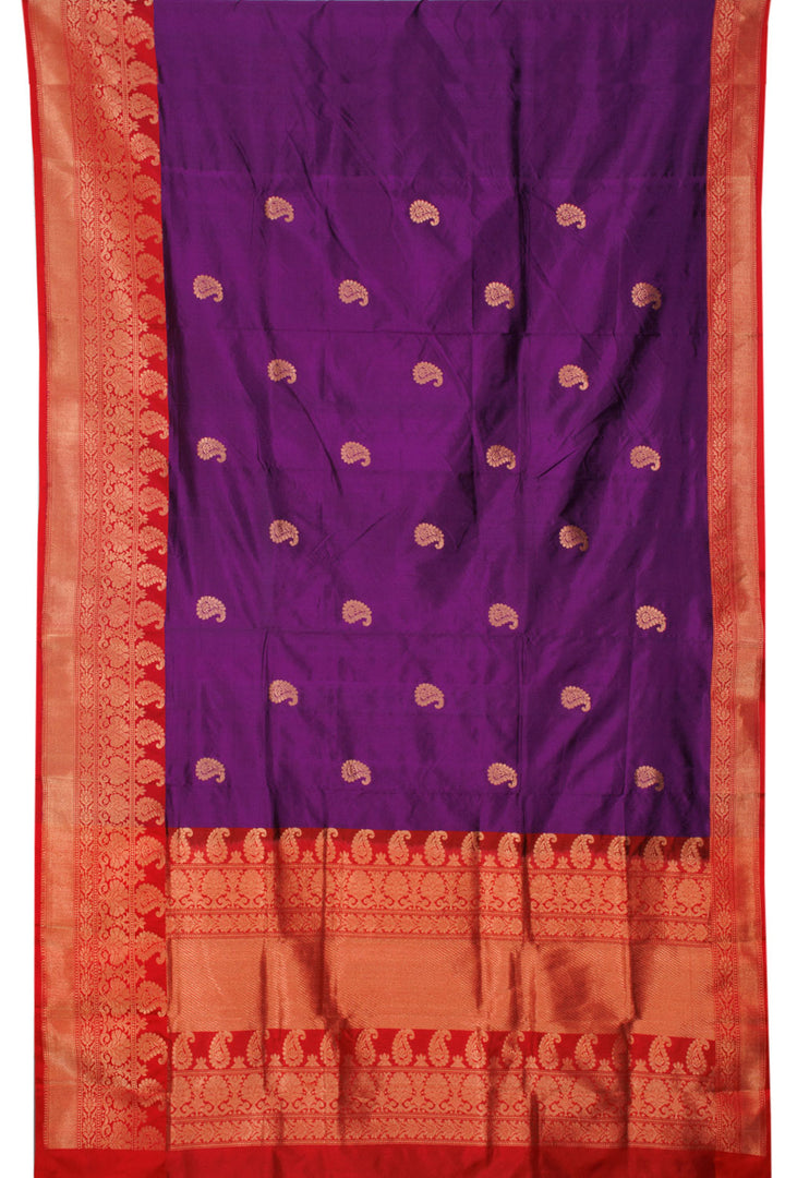 Violet Handloom Banarasi Kadhwa Katan Silk Saree 10061140