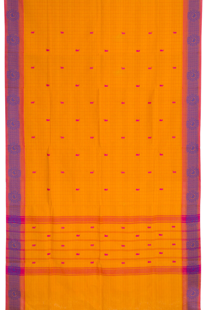 Yellow Handloom Kanchi Cotton Saree 10061326
