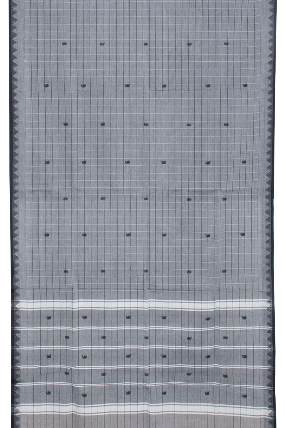 Grey Handloom Kanchi Cotton Saree 10061327