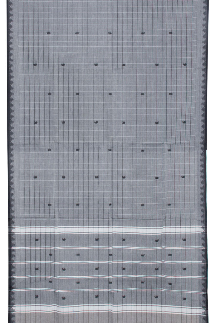Grey Handloom Kanchi Cotton Saree 10061327