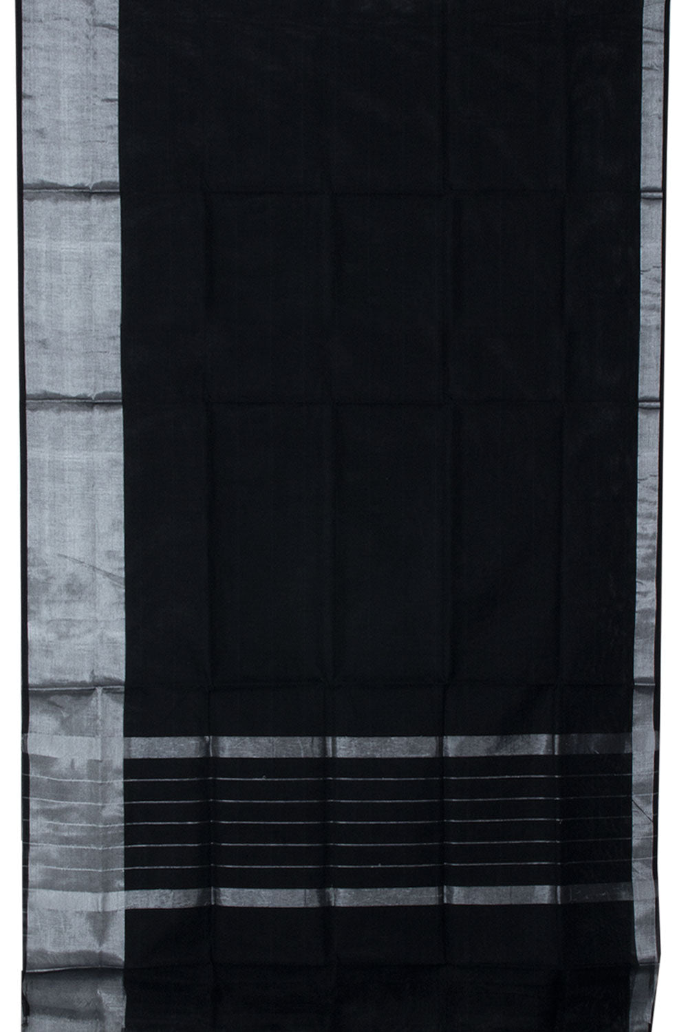 Black Handwoven Solapur Cotton Saree 10060203