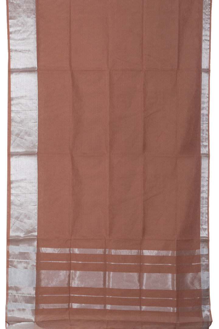 Beige Handwoven Solapur Cotton Saree 10060217