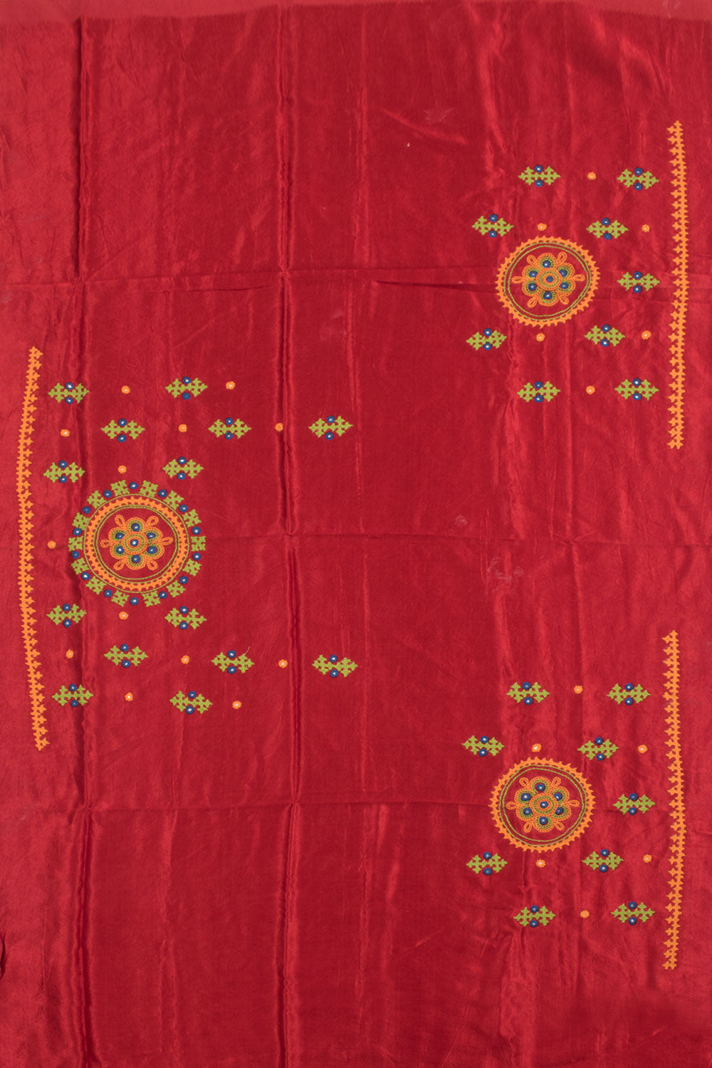 Crimson Embroidered Mashru Blouse Material 10059169
