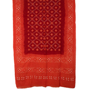 Maroon Handcrafted Bandhani Mulmul Cotton Saree 10055016