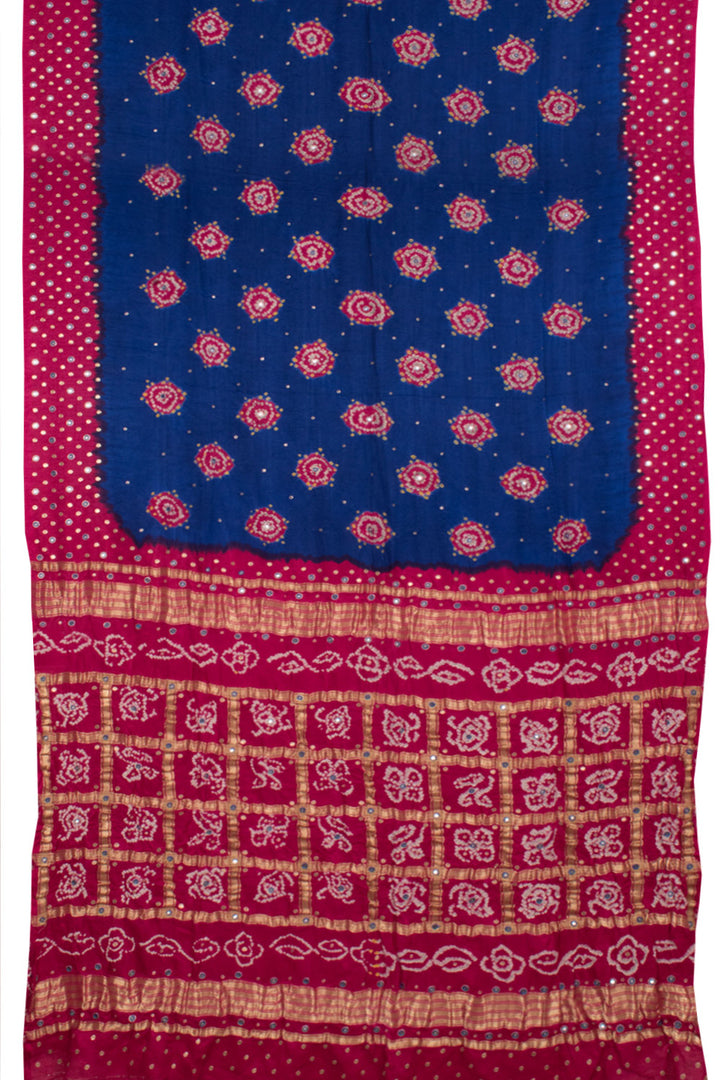 Handcrafted Bandhani Gajji Silk Saree 10059046