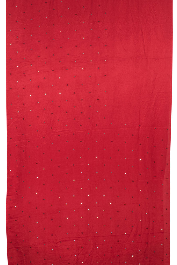 Red Handcrafted Bandhani Gajji Silk Saree 10059593