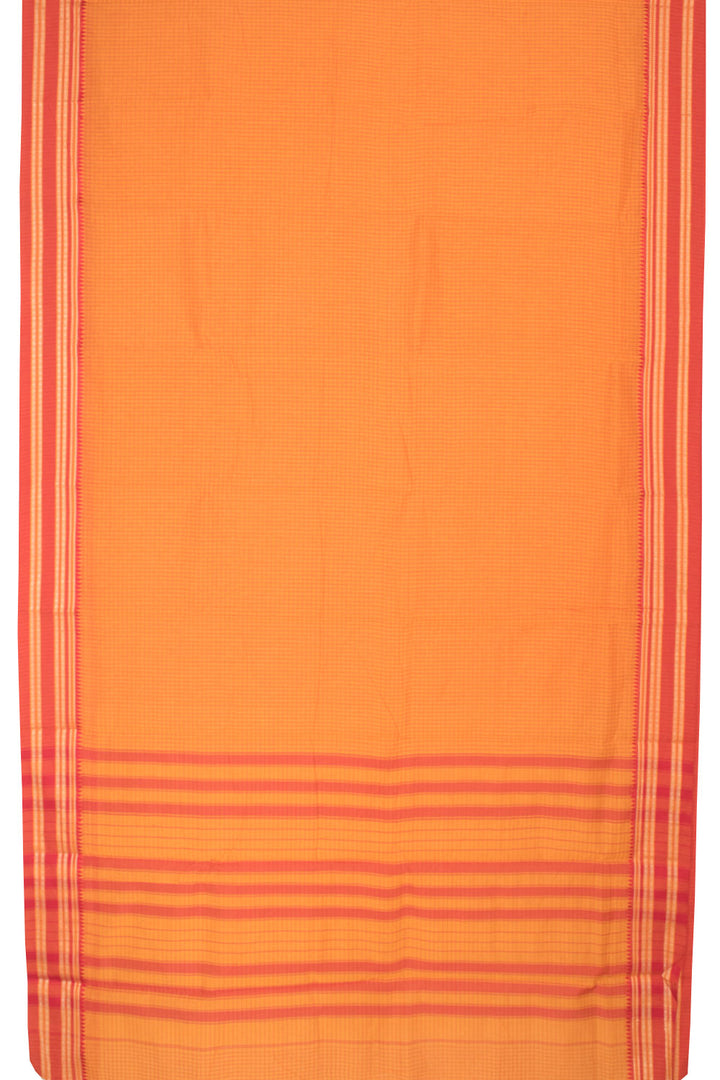 Marigold Orange Handloom Narayanpet Cotton Saree 10059580