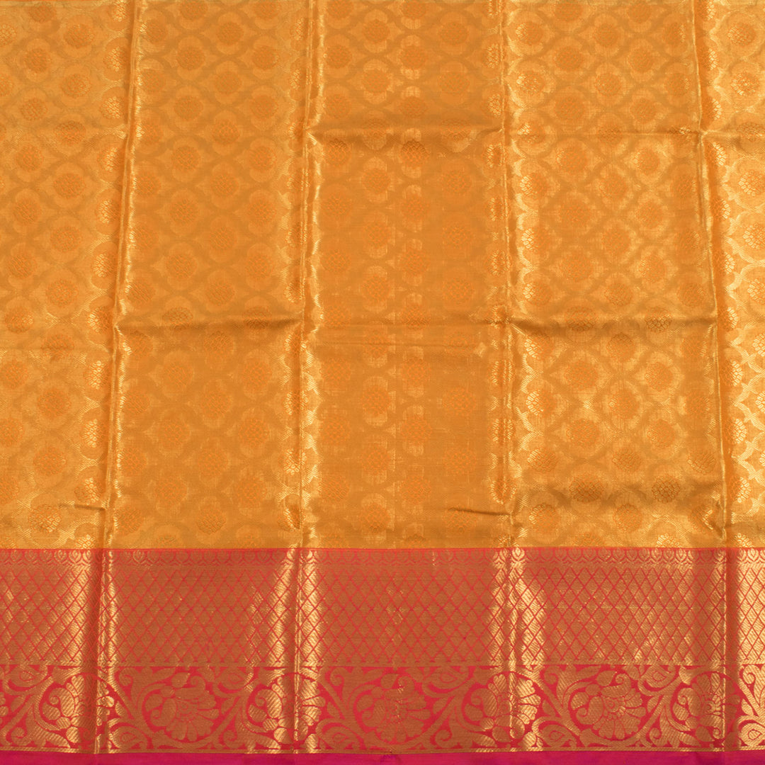 1 Year Size Pure Zari Kanchi Pattu Pavadai Material 10054641
