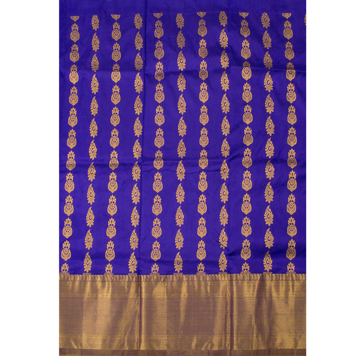 5 to 9 Year Size Pure Zari Kanchipuram Pattu Pavadai Material 10054666
