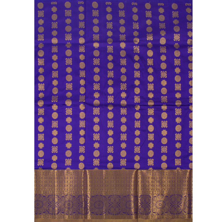 5 to 9 Year Size Pure Zari Kanchipuram Pattu Pavadai Material 10054668