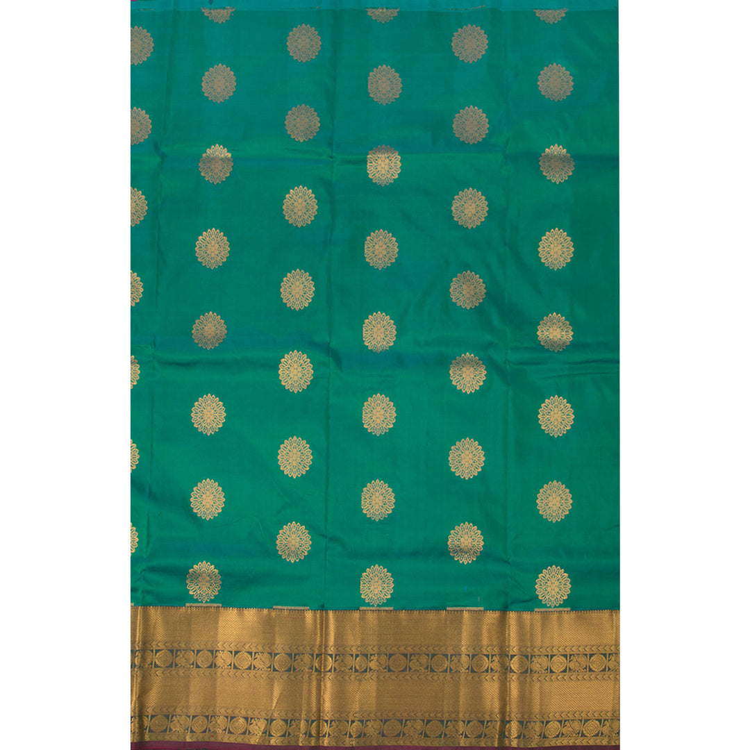 5 to 9 Year Size Pure Zari Kanchipuram Pattu Pavadai Material 10054676