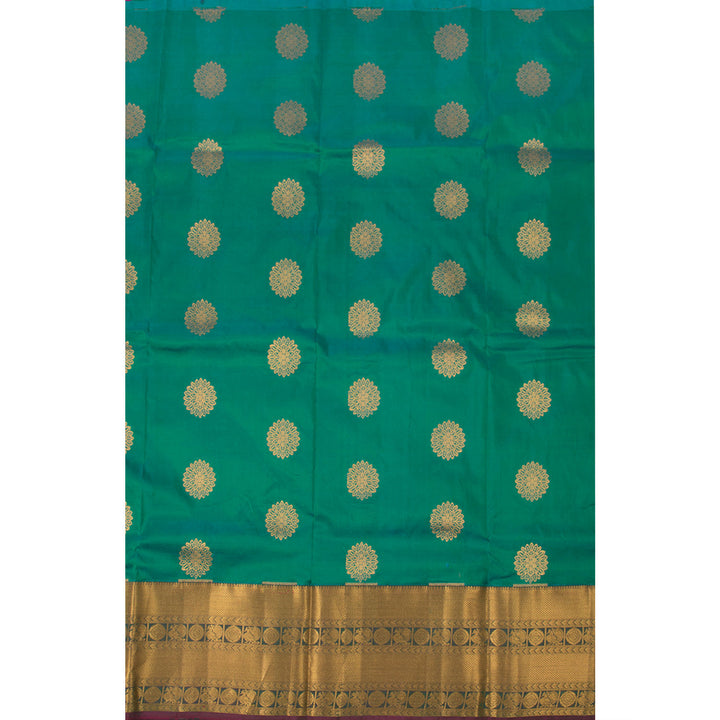 5 to 9 Year Size Pure Zari Kanchipuram Pattu Pavadai Material 10054676