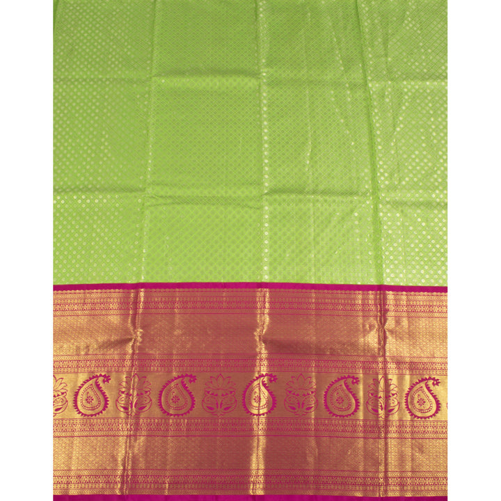 Universal Size Pure Zari Kanchi Pattu Pavadai Material 10055454