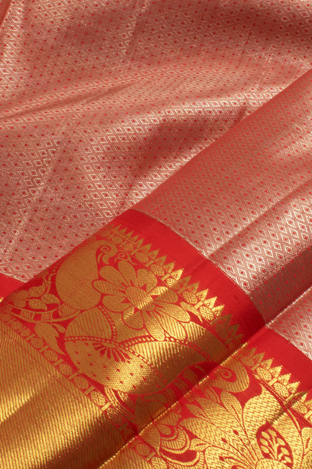 Universal Size Pure Zari Kanjivaram Tissue Silk Pattu Pavadai Material 10058076